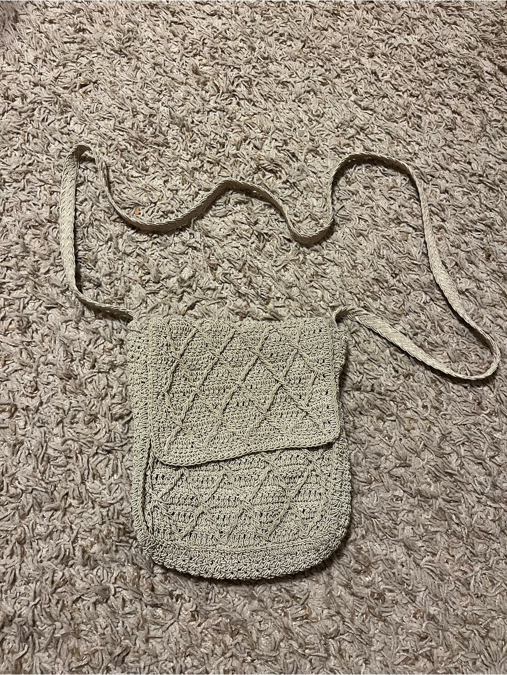 Woven Crossbody Bag in Light Beige